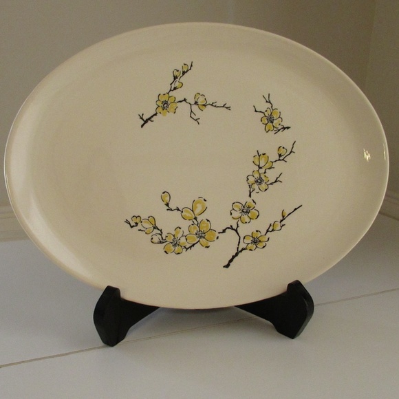 Marcrest Yellow Dogwood Oval Oven Proof Platter - Picture 2 of 8